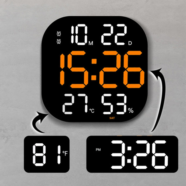 13-Inch LED Acrylic Electronic Clock Large-Screen Square Wall Clock With Timing Temperature Humidity