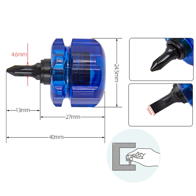 Portable Short Handle Phillips And Straight 2 In 1 Screwdriver With Magnetism My Store