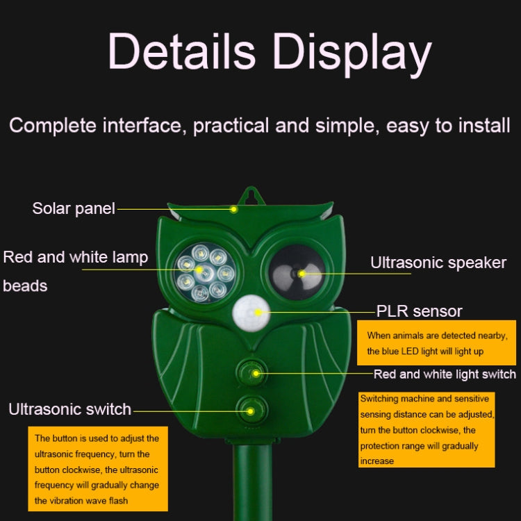 Solar Ultrasonic Rat Repeller Outdoor Multifunctional Infrared Sensor Repeller My Store