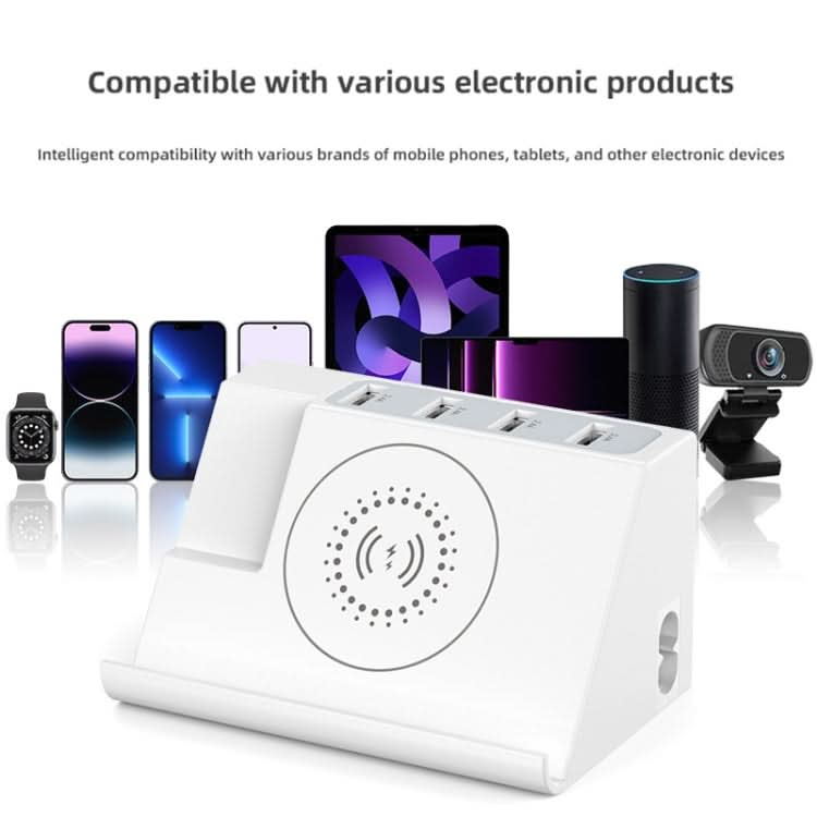 PD 20W +QC 3.0 Wireless Charging+6 Ports Multi-function Charger