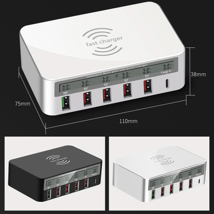 818F 5 USB Ports + Type-C Multifunctional Multi-Port Wireless Charger