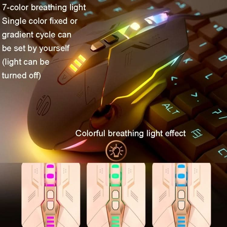 Inphic PW5 Mecha Wired Game Mouse Macro Definition Light Mute Office USB Computer Mouse My Store