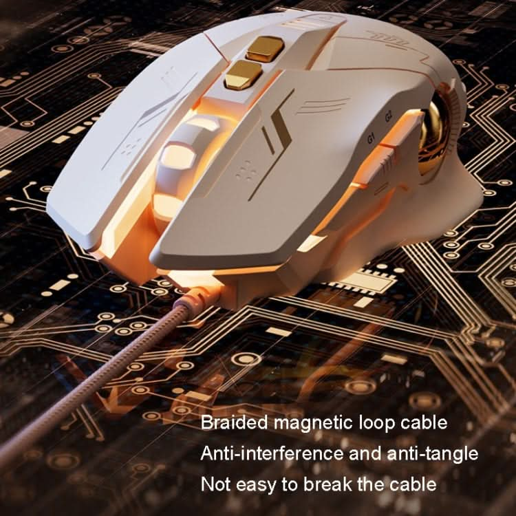 Inphic PW5 Mecha Wired Game Mouse Macro Definition Light Mute Office USB Computer Mouse My Store