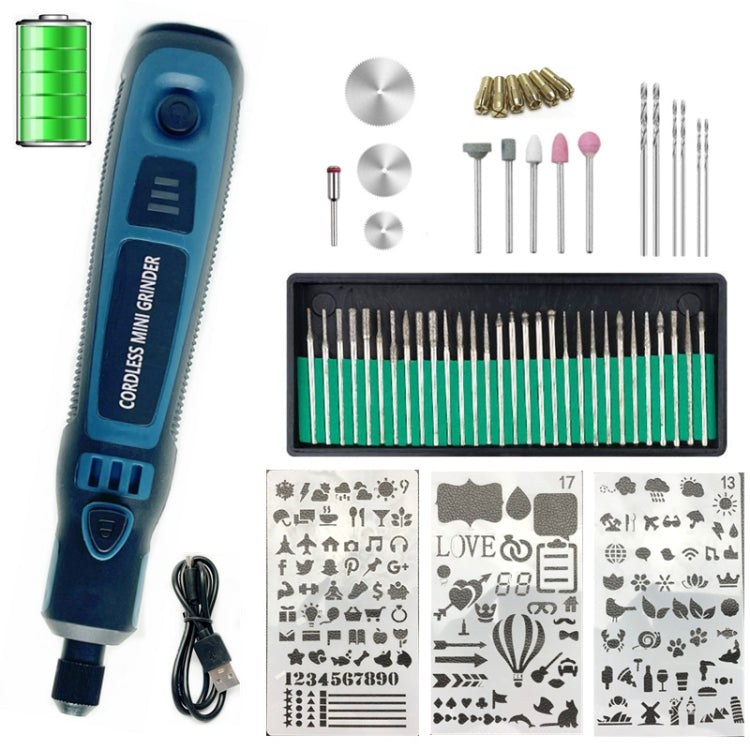 55-in-1 Rechargable Mini Electric Grinder Kit 3-speed Adjustable Miniature Electric Drill Manicure Tool