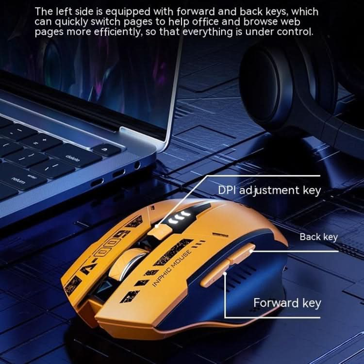 Inphic A9 Bluetooth 3 Mode Mouse Silent Charging Mechanical Feel Wireless Mouse My Store