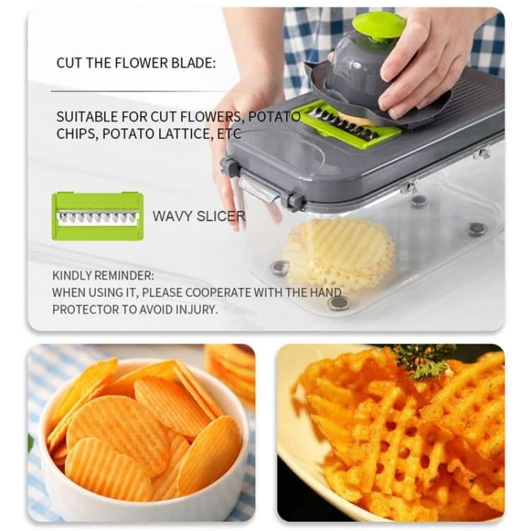 22 in 1 Multifunctional Food Chopper Grater Onion Dicer Veggie Cutter with 13 Stainless Steel Blades