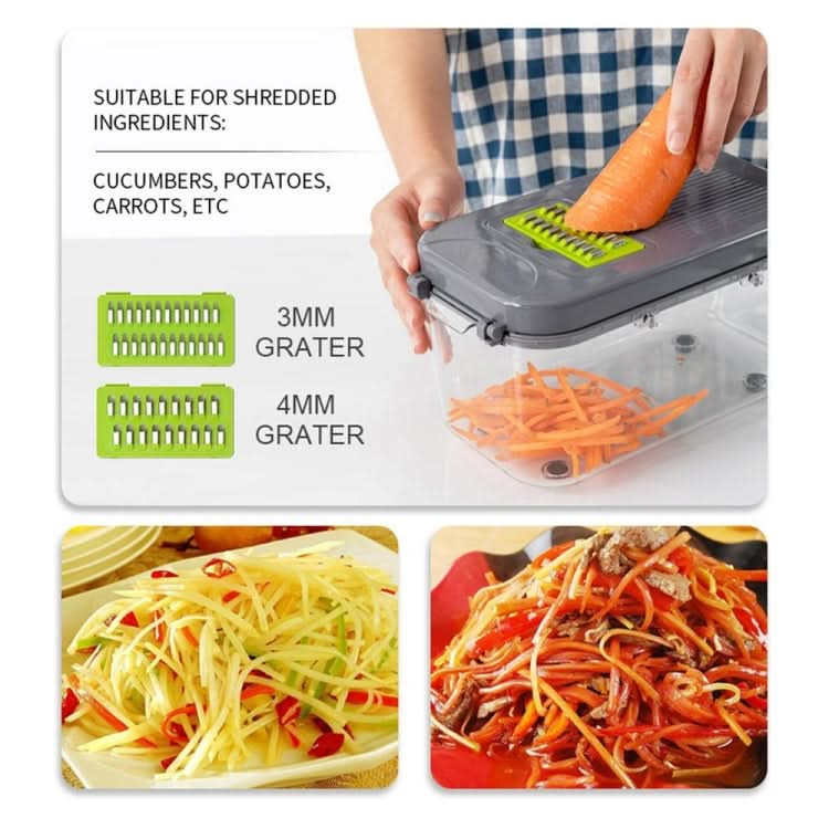 22 in 1 Multifunctional Food Chopper Grater Onion Dicer Veggie Cutter with 13 Stainless Steel Blades-Reluova