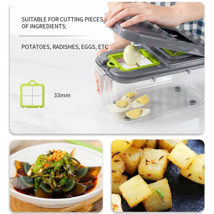 22 in 1 Multifunctional Food Chopper Grater Onion Dicer Veggie Cutter with 13 Stainless Steel Blades-Reluova