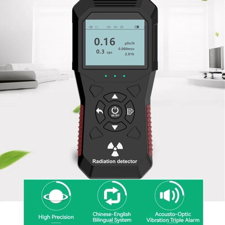 FY803 X-Ray Radiation Meter Alpha Beta Gamma Humidity Nuclear Radiation Detector Rechargeable Real-Time Graph Geiger Reluova