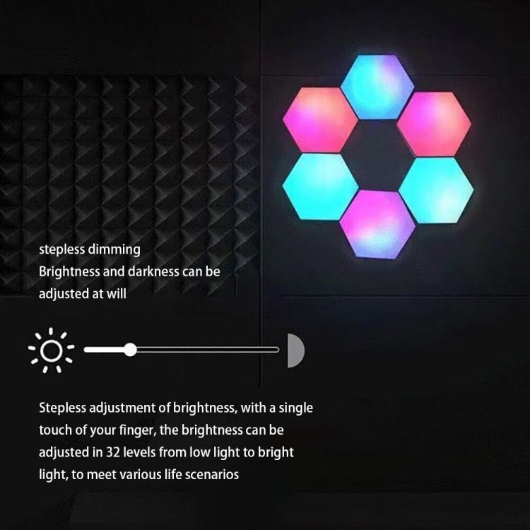 RGB Symphony Hexagon Lights DIY Bedside Ambient Wall Lamp Smart Honeycomb Light My Store