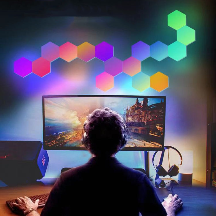 RGB Symphony Hexagon Lights DIY Bedside Ambient Wall Lamp Smart Honeycomb Light