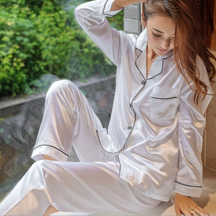 Ladies Silk Long Sleeve Pants Pajama Set My Store