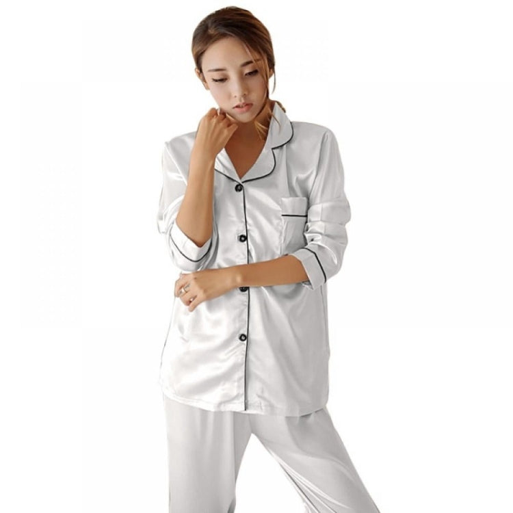 Ladies Silk Long Sleeve Pants Pajama Set My Store