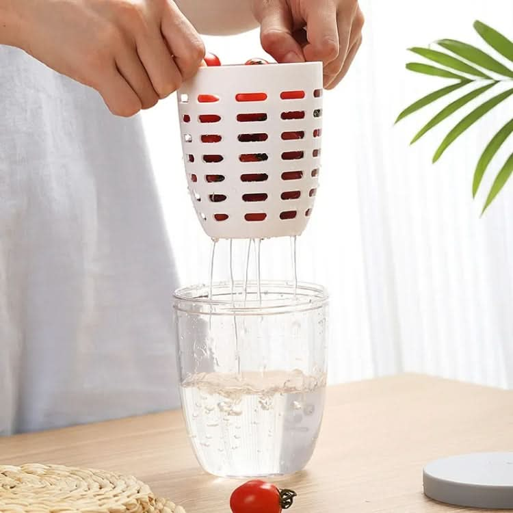 600ml Fruit and Veggie Snack Cup with Lid and Fork Airtight Leak-proof Salad Box(White)-Reluova