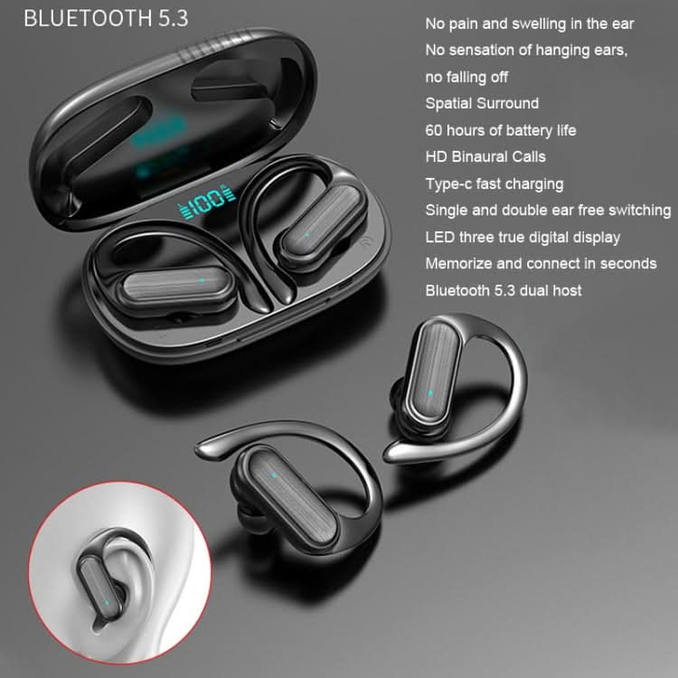 LED Digital Display Wireless Ear-Mounted Noise Reduction Bluetooth Headset