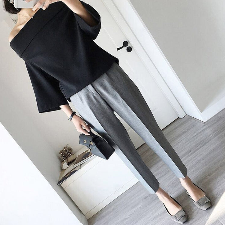 Ladies Straight Suit Pants Casual High Waist Nine Minute Pants My Store