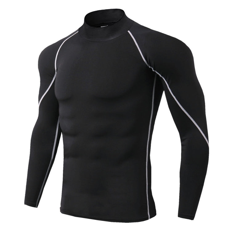 Men High Neck Fitness Long Sleeve Athletic Running T-Shirt Stretch Quick Dry Stand Up Sweatshirt, Series 2 My Store