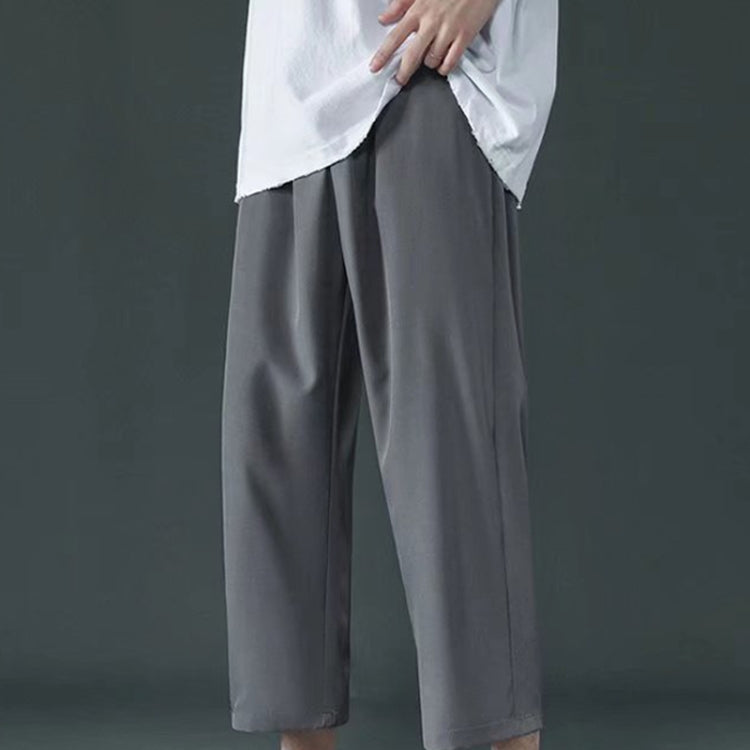 Mens Loose Straight Casual Suit Pants Summer Wide Leg Thin Sports Trousers My Store