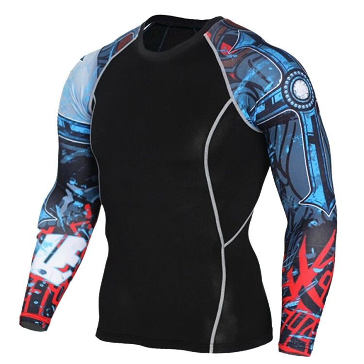 Flower Arm Sports Quick Drying Fitness Clothes Men Stretch Training Compression Clothes, Series 3