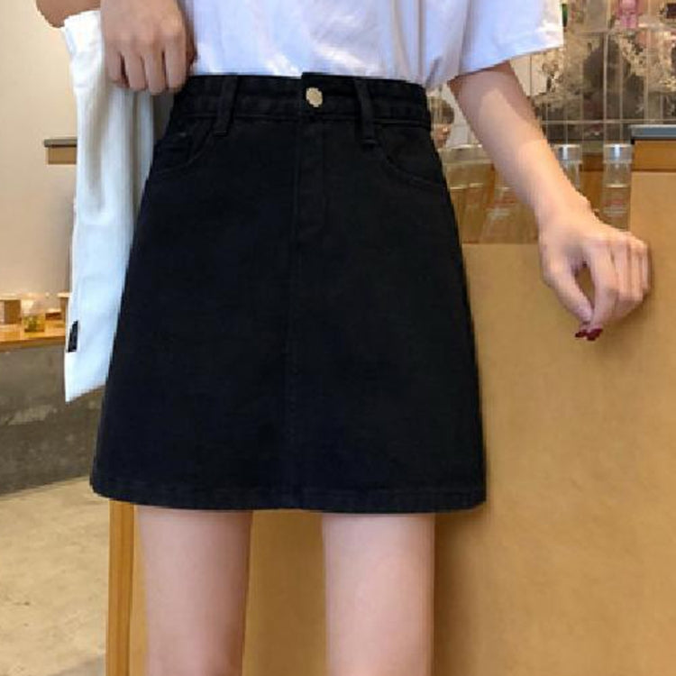 Women Slim Half-Body Skirt A-Type Package Hip Denim Short Skirt My Store