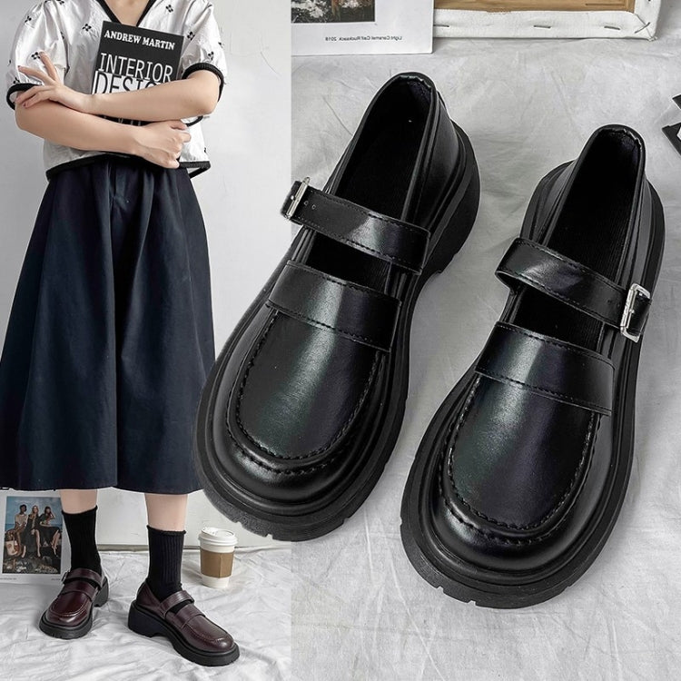 Women Leather Shoes Round Toe Mary Janes Shoes Girls Student School Shoes My Store