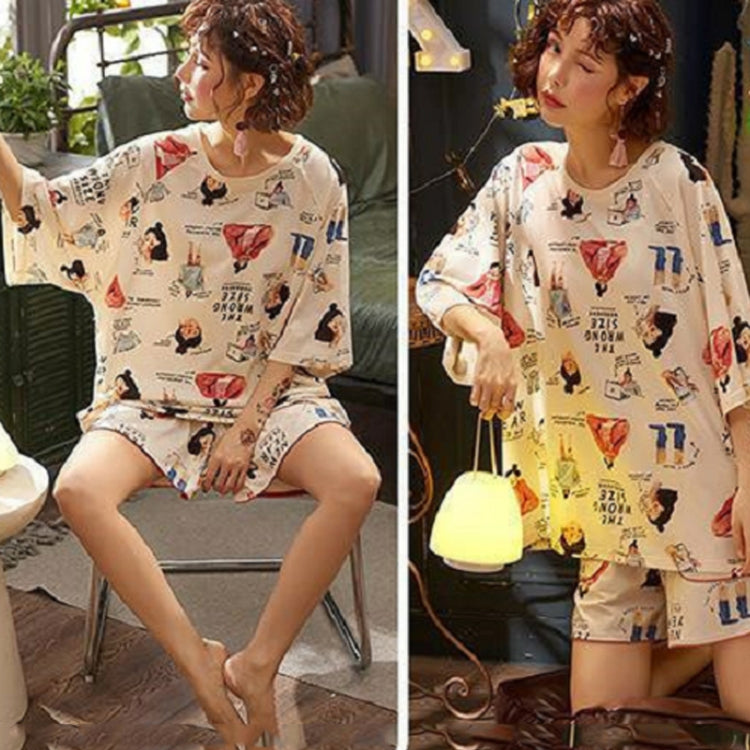 2pcs/Set Women Spring And Summer Thin Pajamas Short Sleeve Shorts Homewear My Store