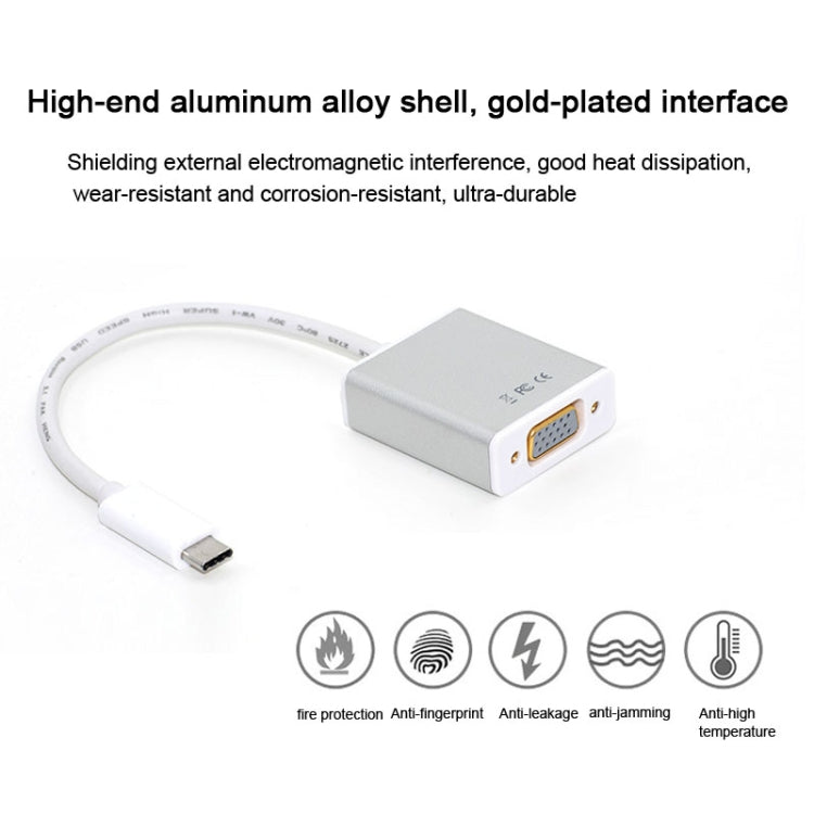 USB-C/Type-C To VGA HD Converter 1080P Laptop Connecting Display Mobile Phone Same Screen Line My Store