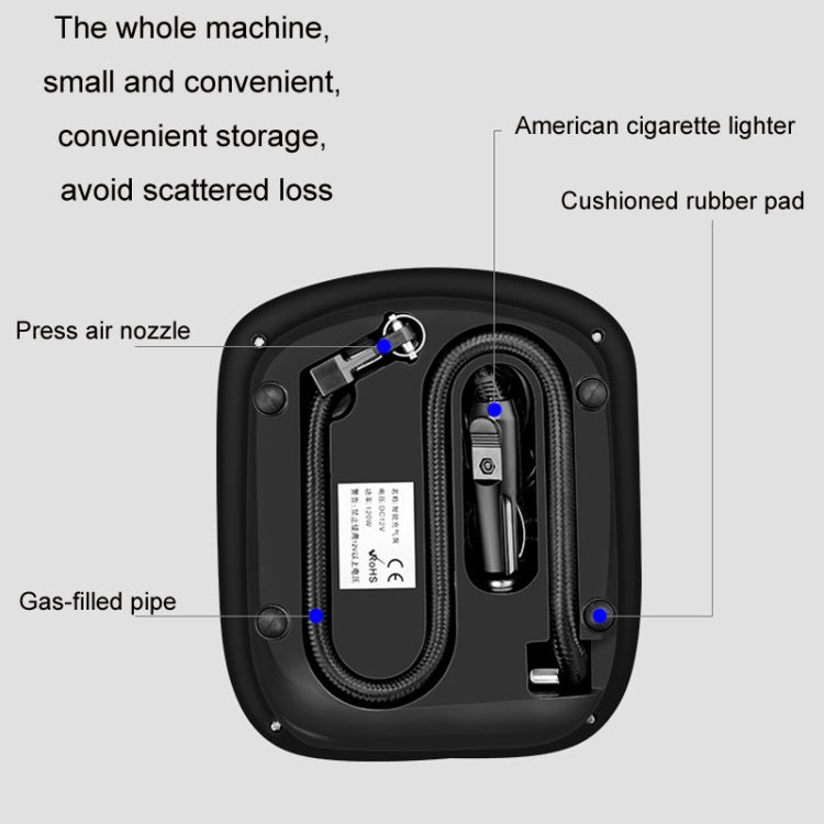 12V Metal Cylinder Smart Digital Display Portable Mini Tire Pump