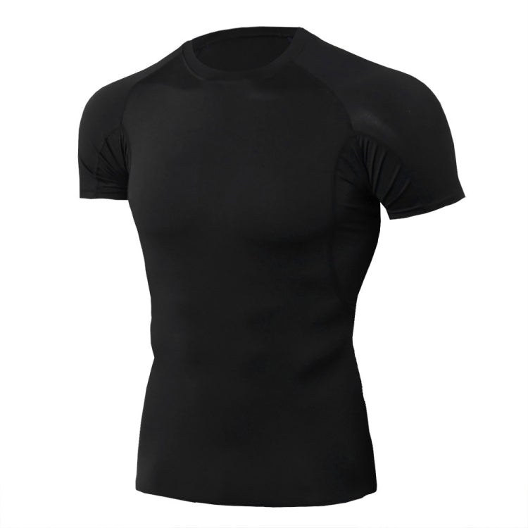 Mens Tight Fit Short Sleeve Stretchy And Quick Dry Fitness Clothing