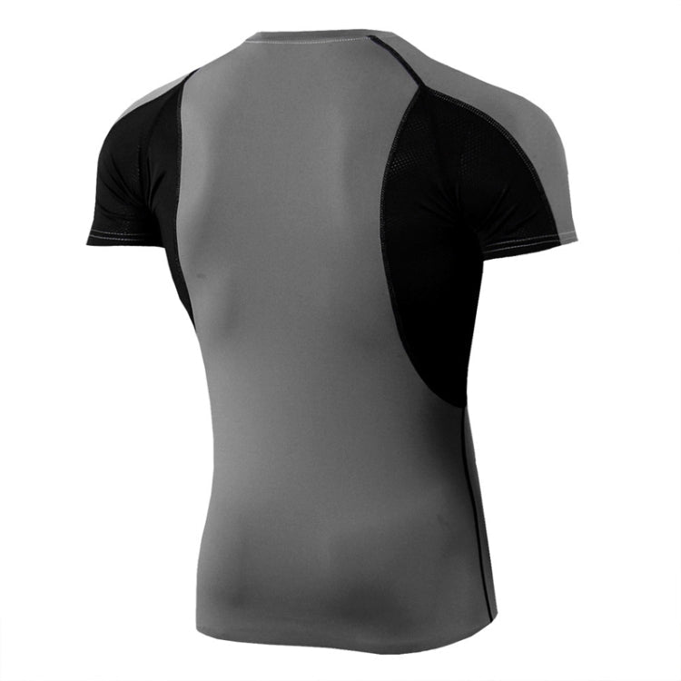 Mens Tight Fit Short Sleeve Stretchy And Quick Dry Fitness Clothing My Store