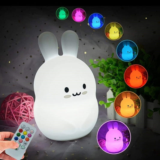 Rabbit Silicone Pat Night Light Children Gift Color Changing Lamp My Store