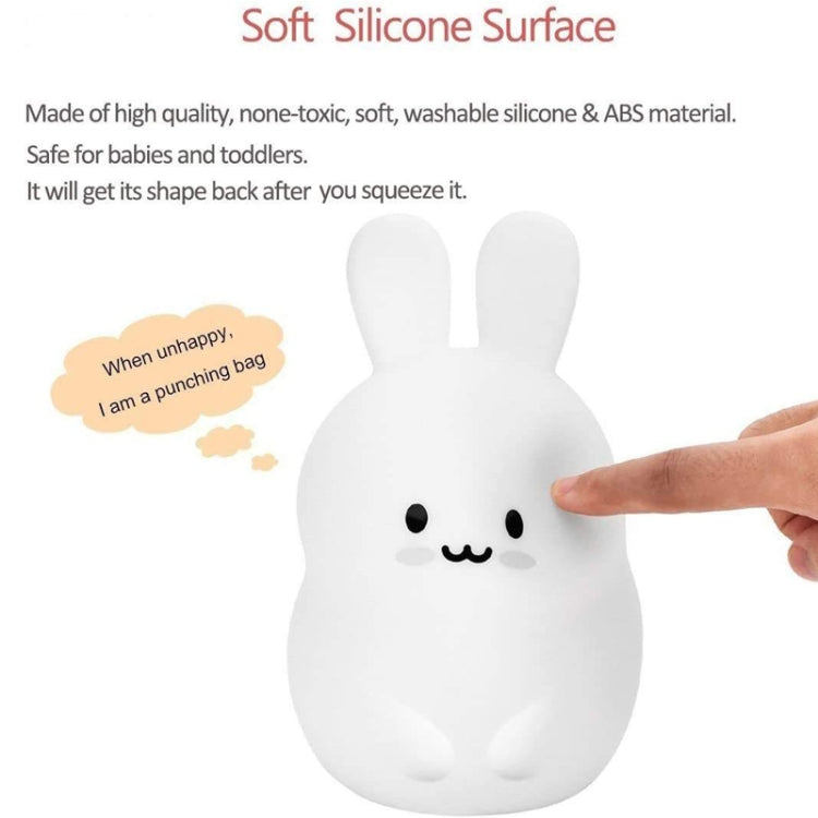 Rabbit Silicone Pat Night Light Children Gift Color Changing Lamp My Store