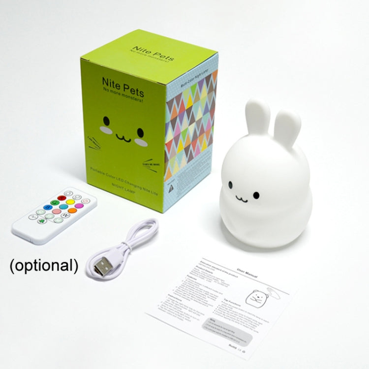 Rabbit Silicone Pat Night Light Children Gift Color Changing Lamp My Store