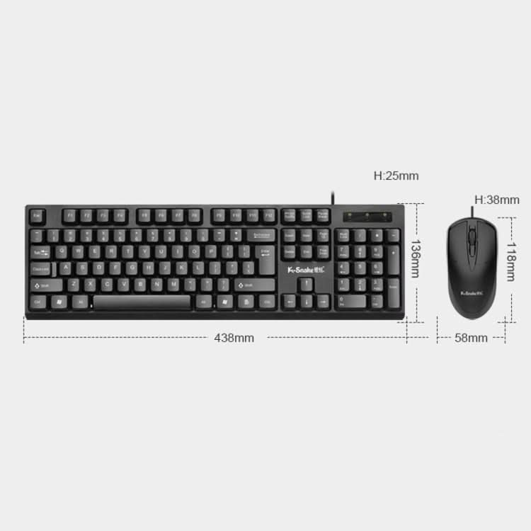 K-Snake KM001 Wired Keyboard And Mouse Set Desktop Computer Keyboard My Store