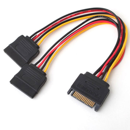 15P to Dual 15P One to Two SATA Hard Drive Power Conversion Cable