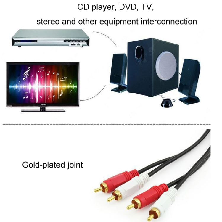 Double Lotus Audio Cable RCA Two-To-Two Power Amplifier Audio Cable