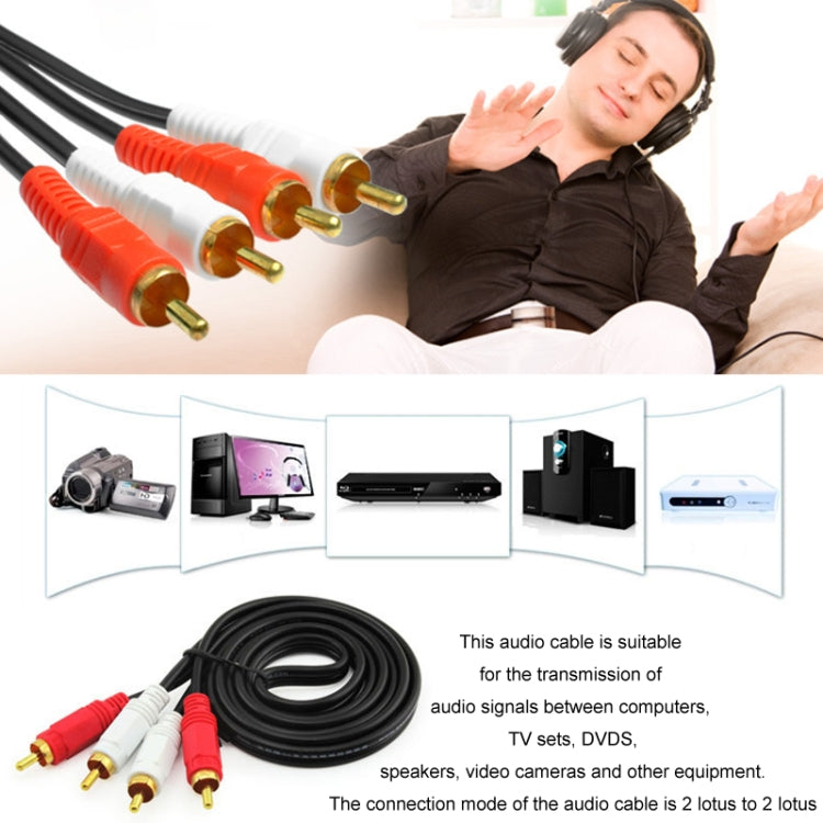 Double Lotus Audio Cable RCA Two-To-Two Power Amplifier Audio Cable My Store