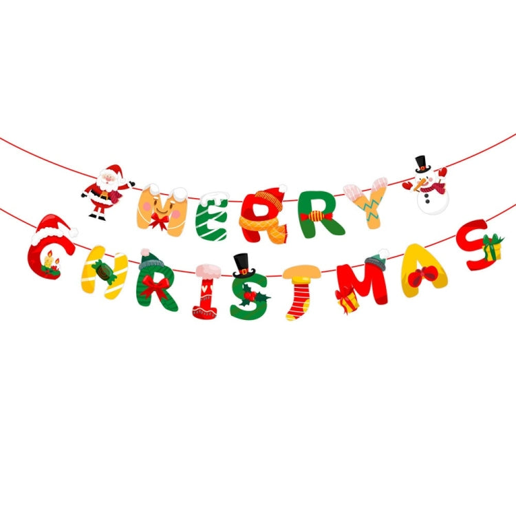 Christmas Alphabet Pull Flag Holiday Party Venue Decoration My Store