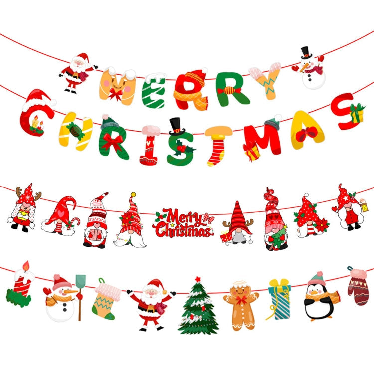 Christmas Alphabet Pull Flag Holiday Party Venue Decoration