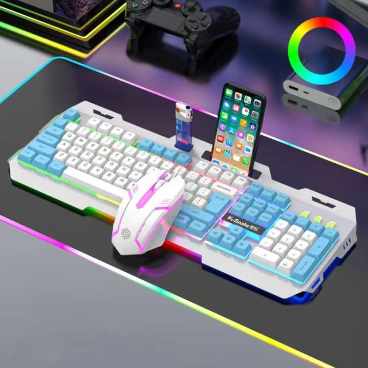 K-Snake Mechanical Feel Keyboard Mouse Kit USB Wired 104 Keycaps Computer Keyboard My Store