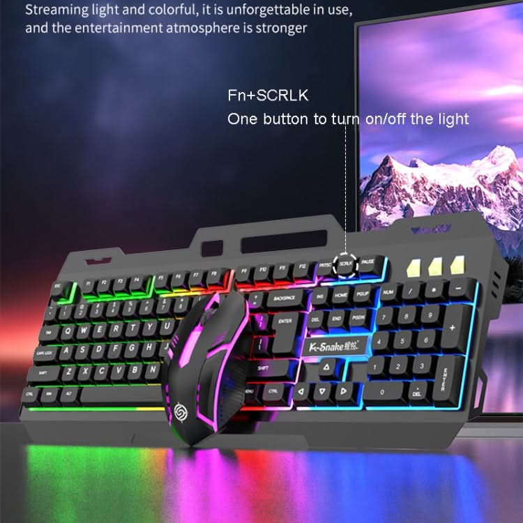 K-Snake Mechanical Feel Keyboard Mouse Kit USB Wired 104 Keycaps Computer Keyboard My Store