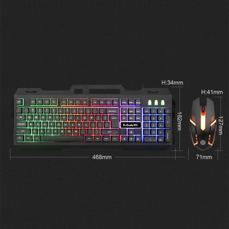 K-Snake Mechanical Feel Keyboard Mouse Kit USB Wired 104 Keycaps Computer Keyboard My Store