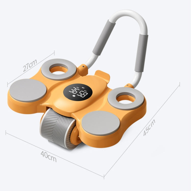 4-elbow Support Hollow Abdominal Wheel Automatic Rebound Ab Roller Fitness Equipment with Timing