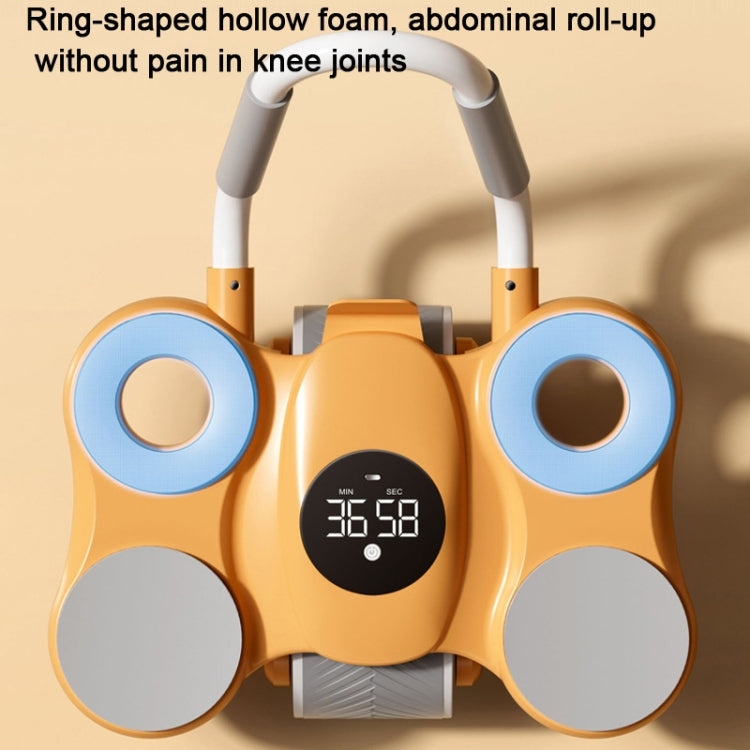 4-elbow Support Hollow Abdominal Wheel Automatic Rebound Ab Roller Fitness Equipment with Timing Reluova