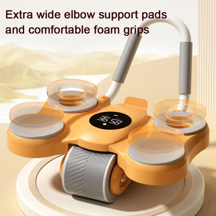 4-elbow Support Hollow Abdominal Wheel Automatic Rebound Ab Roller Fitness Equipment with Timing