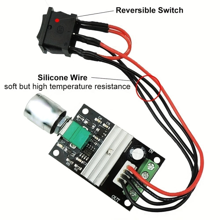 DC 6-28V 3A  PWM Speed Adjustable Reversible Switch DC Motor Driver Reversing Reluova