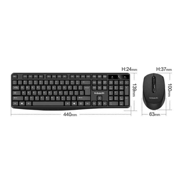 K-Snake WK800 Wireless 2.4G Keyboard Mouse Set Tabletop Computer Notebook Business Office House Use My Store