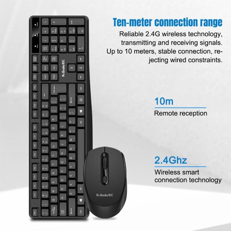 K-Snake WK800 Wireless 2.4G Keyboard Mouse Set Tabletop Computer Notebook Business Office House Use My Store