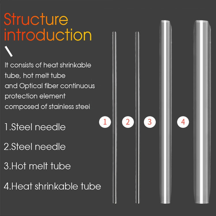 50pcs/pack  60mm Double -Pin Leather Thread Optical Fiber Heat Shrinkable Tube Optical Hot Melt Tube My Store