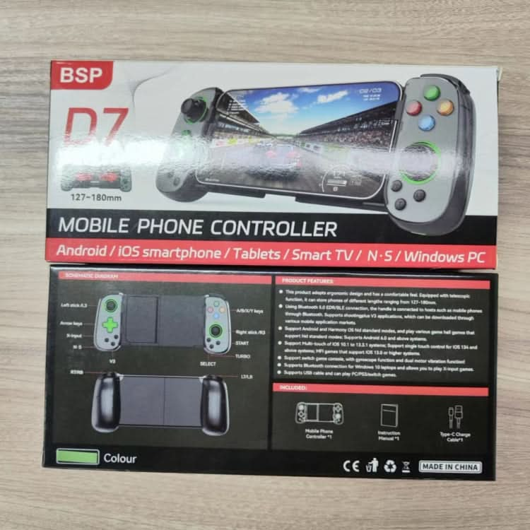 D7 BT5.0 Retractable Gamepad With Light For PC / Android / IPhone /Win7 10 11/Mac OS/Switch Reluova